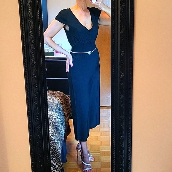 Sexy, Classy Black Jumpsuit, Culotte Length, M - Picture 3 of 16